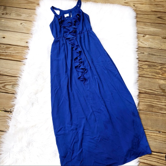 Suzi Chin for Maggy Boutique Dresses & Skirts - Suzi Chin Maxi Ruffle Sleeveless Blue Dress 10Tall